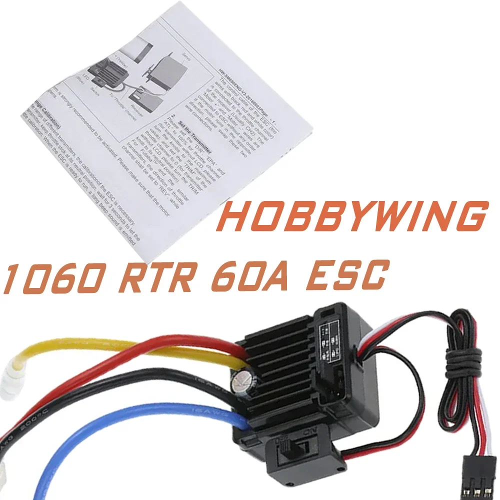 

HobbyWing 1060 QuicRun RTR 60A ESC Brushed Electronic Speed Controller For 1:10 RC Car Axial SCX10
