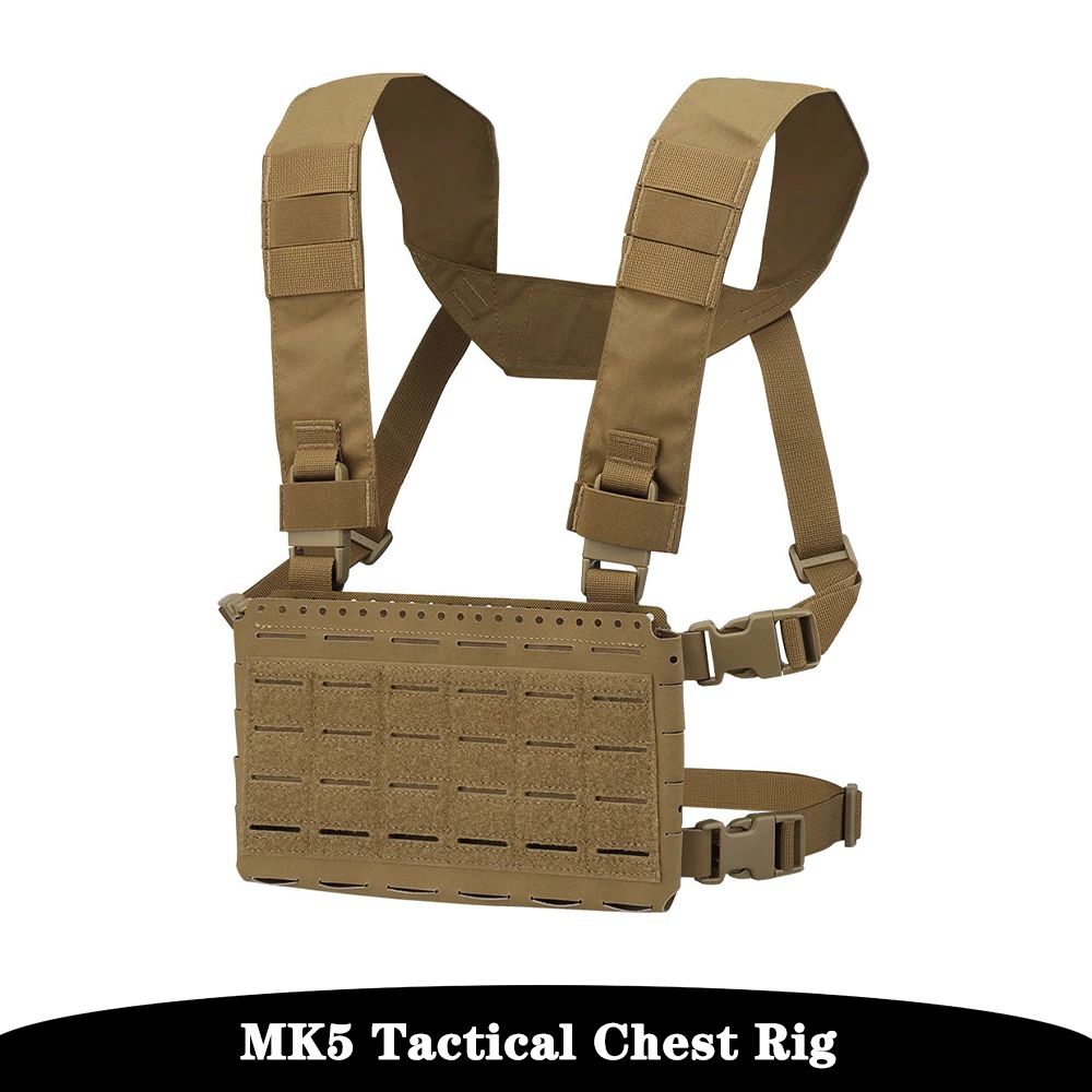 H Split-Type Vest MOLLE Chest Micro Fight Chassis Placard Hook Loop Tactical Plate Carrier PTT Communication Equipment Item Bag