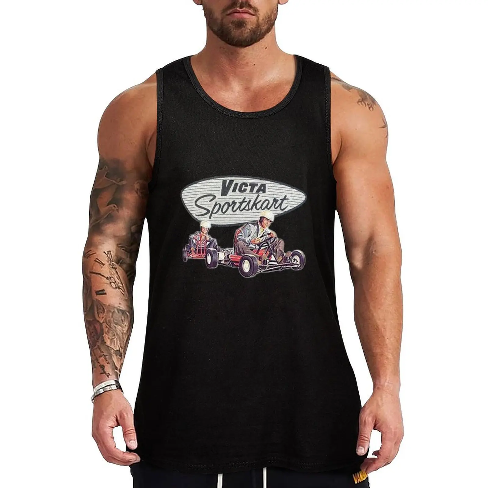 

Victa Sportskart Vintage Theme Tank Top Sleeveless top anime gym t-shirts man