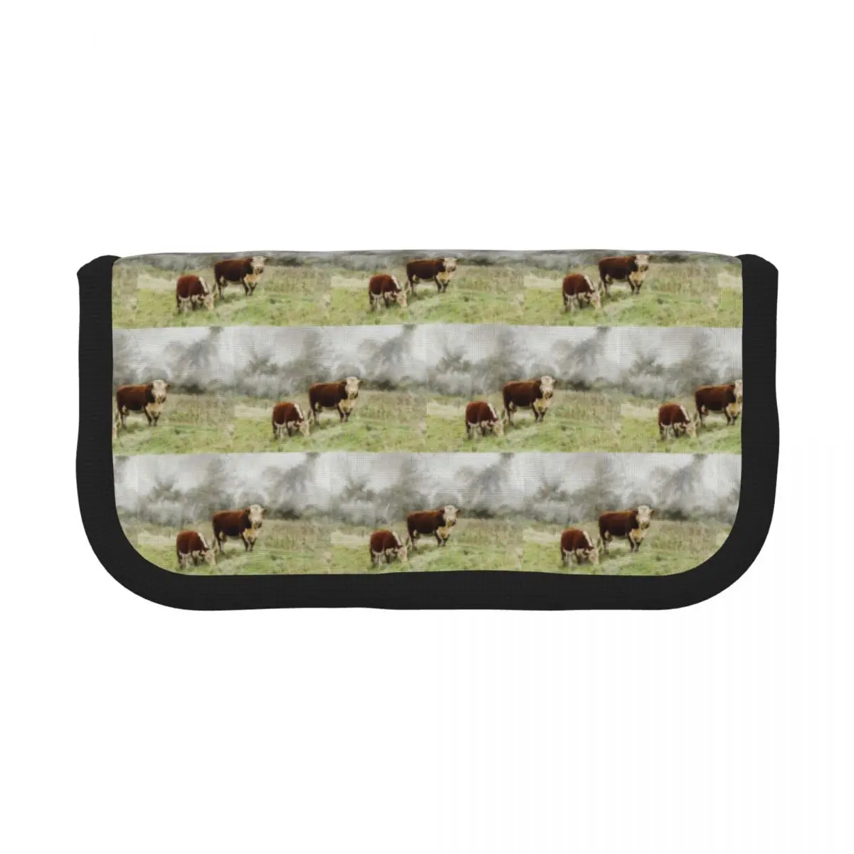 Estojos de lápis com fotografia em aquarela de touros e vacas de Hereford, para presentes de estudantes, caixa de canetas, bolsa de lápis, porta-canetas