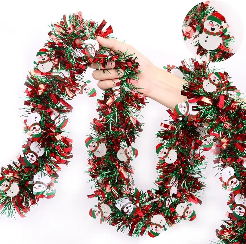 2M Weihnachten Schneeflocke Lametta Girlande Weihnachtsbaum Dekoration Weihnachten Metallic Twist Girlande Decke Hängen Neujahr Party Dekor – Detail 10