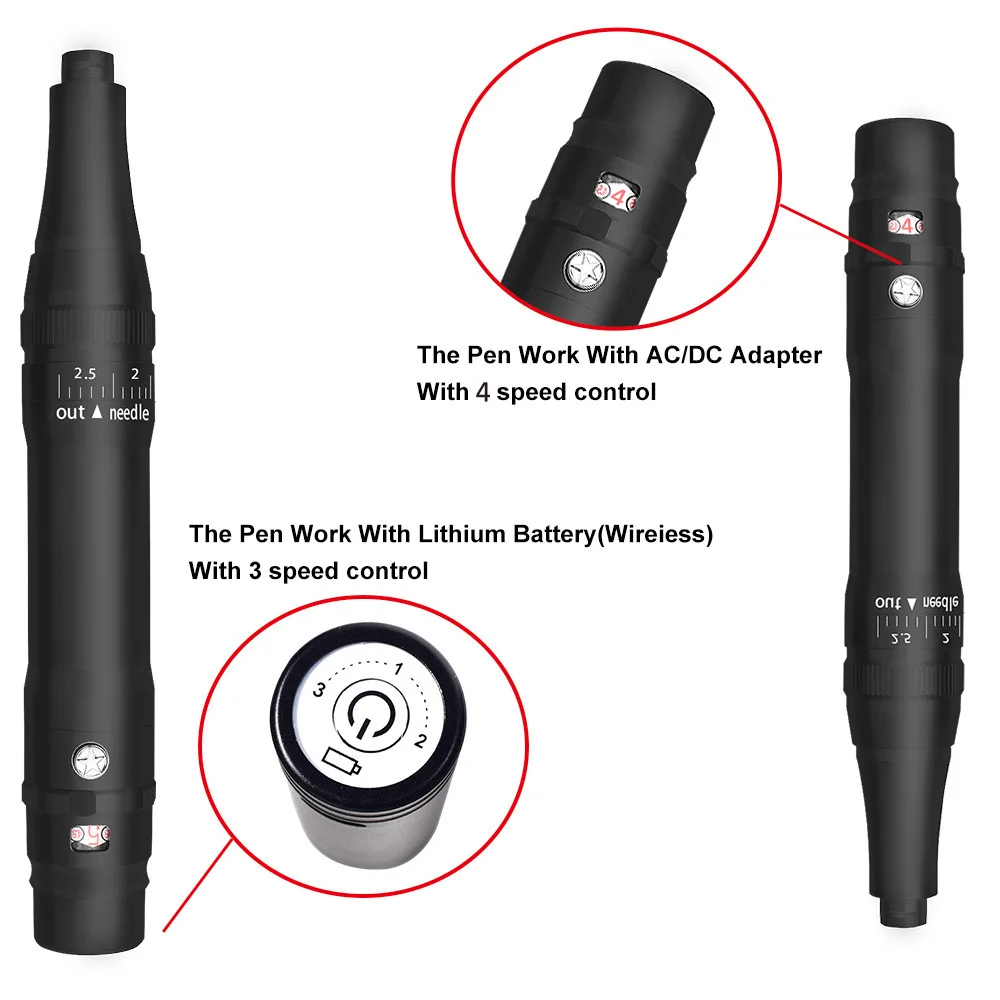 قلم ماكياج دائم لاسلكي باللون الأسود/الذهبي الوردي