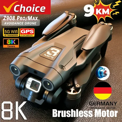 Dron profesional Z908 Pro Max, 8K, GPS, doble HD, fotografía aérea, FPV, sin escobillas, evitación de obstáculos, cuadricóptero, 9000M
