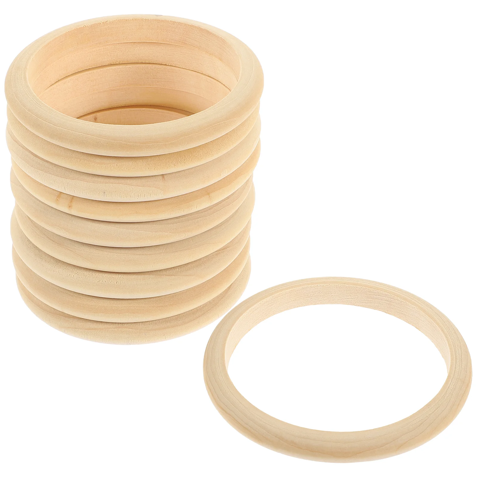 10 Pcs Wooden Bracelet Vintage Rings Bangle Unpainted Bracelets Adult Craft