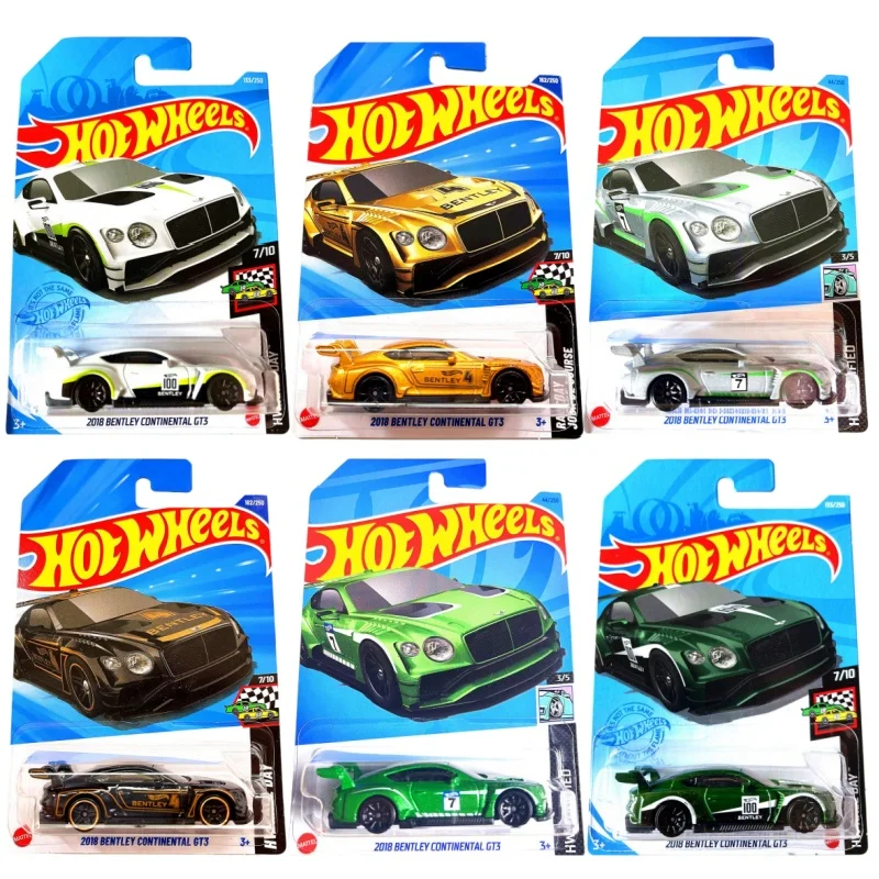 Hot Wheels Mattel 2018 Bentley Continental GT3 Diecast Alloy Sports Car Model Collectible Vehicle Display Gift For Hobbyist