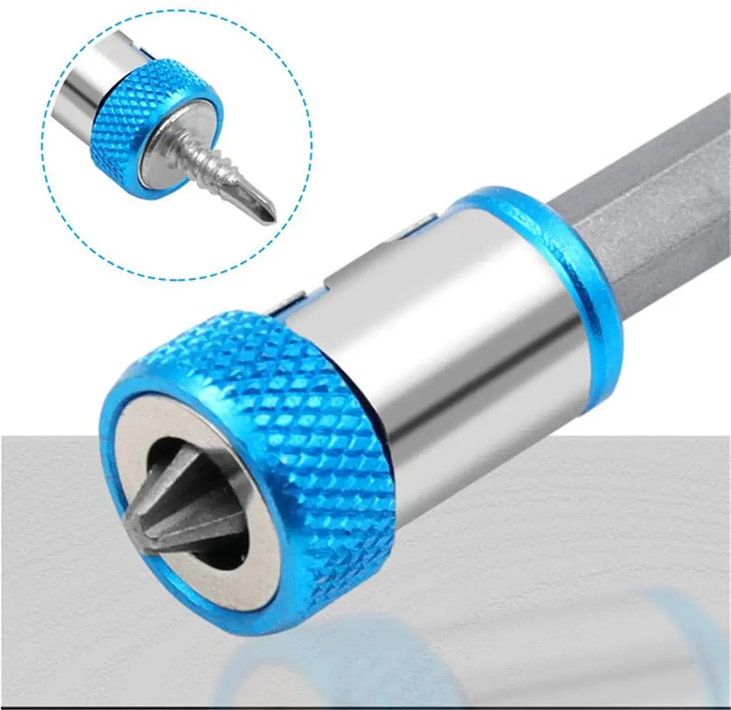 Punta per cacciavite ad anello magnetico in lega di anello magnetico universale da 5 pezzi punta da trapano per magnetizzatore forte anticorrosione