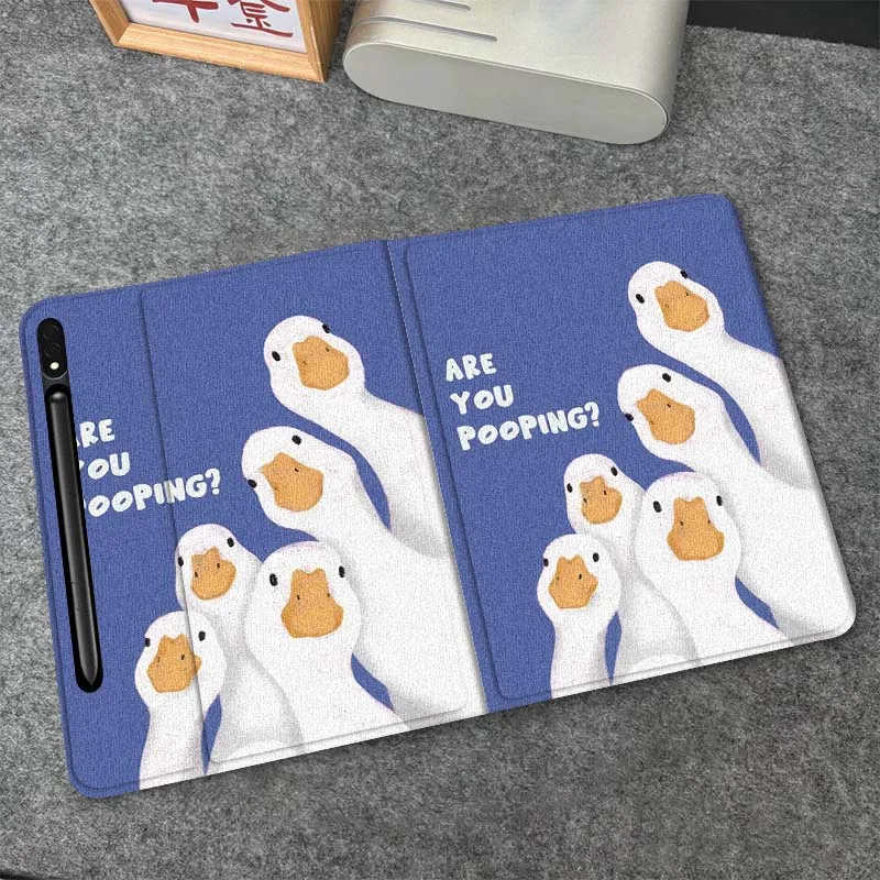 

Cartoon Anime Duck Tablet Case For Samsung Galaxy Tab S6 S8 S9 S10 Lite FE 10.4 11 Inch 2022 2024
