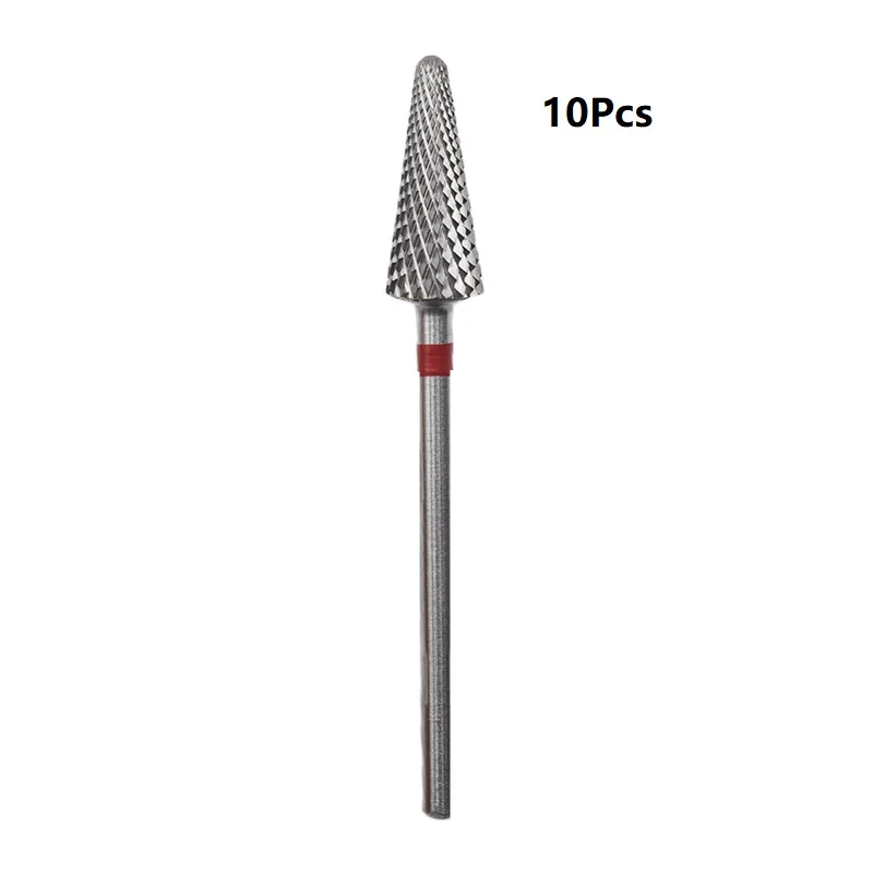 Carboneto de broca do prego da forma do cone fino 3/32 "cortador de trituração para a rebarba giratória do manicure acessórios da broca elétrica ferramenta