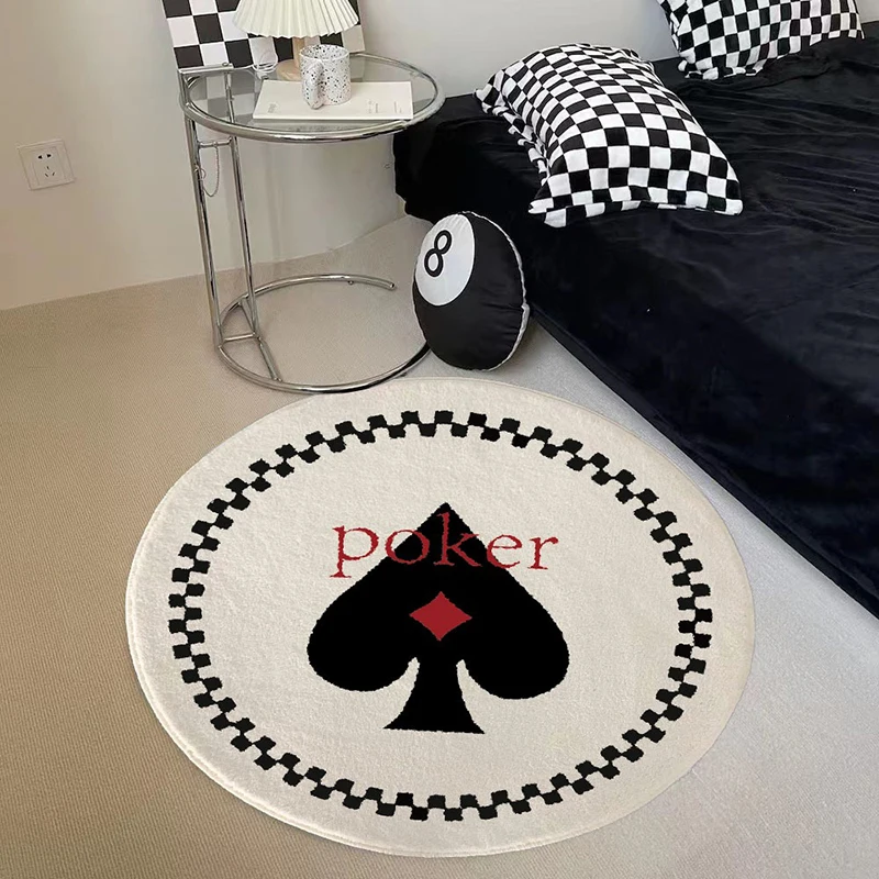 Round Living Room Floor Mat Large Size Soft Comfortable Faux Cashmere Rug Modern Minimalist Style Carpet Home Decoration Rugs