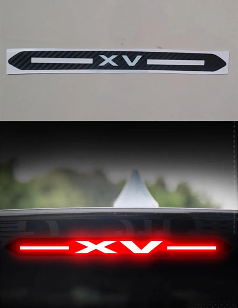 1PC Carbon Fiber Logo Sticker Brake Light Sticker High Luminous Brake Decorative Cover Car Stickers For Subaru XV 2017-2022