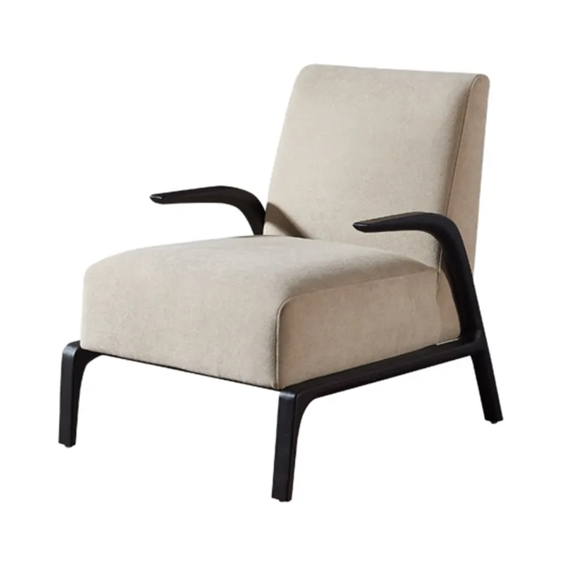 

Italian leisure chair fabric cotton and linen single sofa