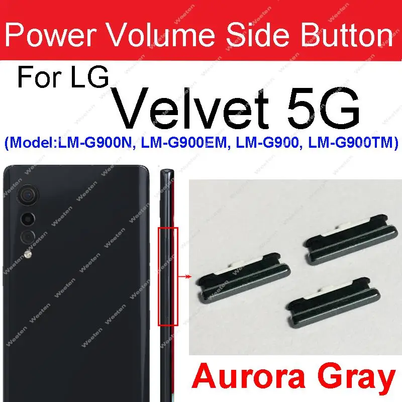 Power Volume Side Buttons For LG Velvet Velvet 5G Volume Power Small Side Keys Repair Parts