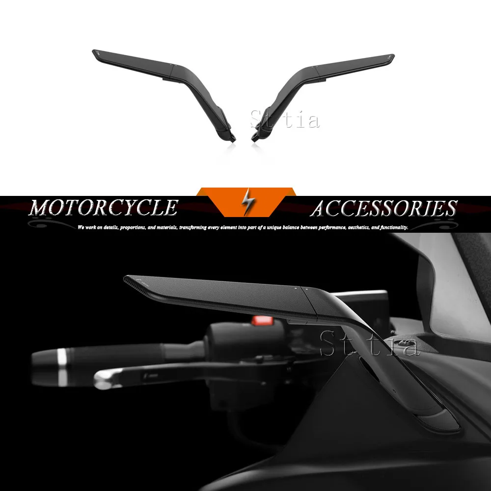 

Зеркало заднего вида для мотоциклов T-MAX 500 (04-12), TMAX 530 (12-19), T-MAX 560 (20-21) — невидимое, спортивное, ветровое, типа «крыло»