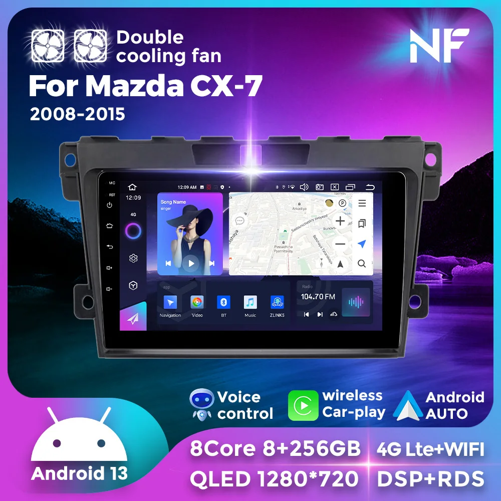 

Android 13 Auto Radio Multimedia HD Video Player For Mazda CX-7 CX 7 CX7 2008-2015 4G LTE + 5G WiFi 256GB Car Radio Navigation