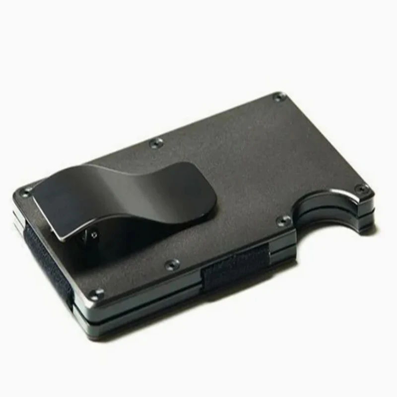 CNC machined aluminum alloy metal wallet portable card cash storage accessories