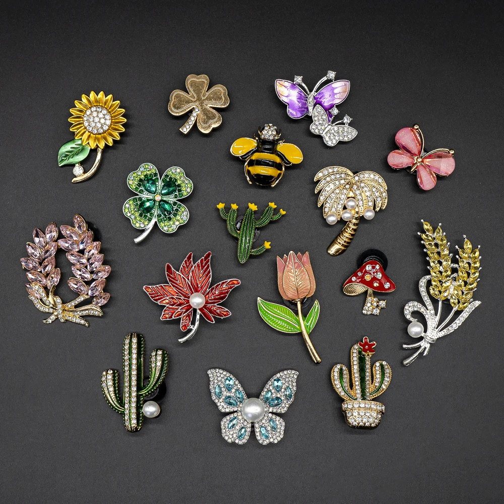 1 Stück Metall-Schuhanhänger, Blumen, Schmetterling, Schuhdekorationen, Sonnenblume, vierblättriges Kleeblatt, Sandalen, Anstecknadeln für Frauen und Mädchen, Geschenke – Detail 1