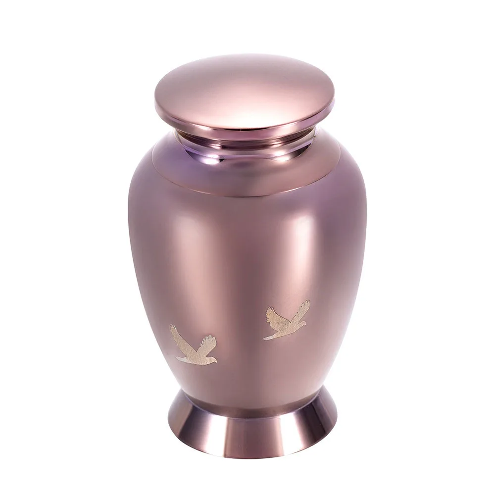 Cremation Urn with Engraved Birds Stainless Steel Fadeless Large Capacity For Pet/Human Ashes Durable Memorial Holder