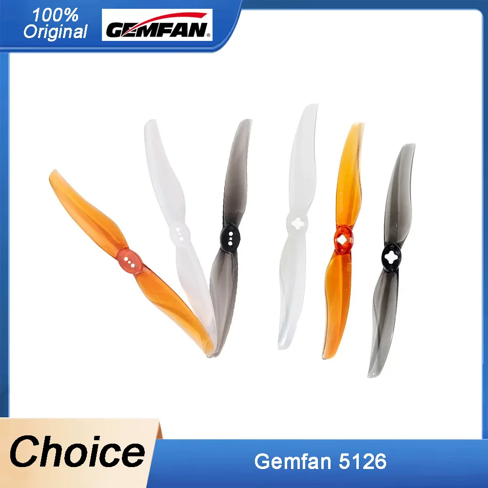 2 Paar GEMFAN 5126 2-Blatt-PC-Requisiten – 5,1 Zoll, CW/CCW, hocheffizient für FPV-Drohnen