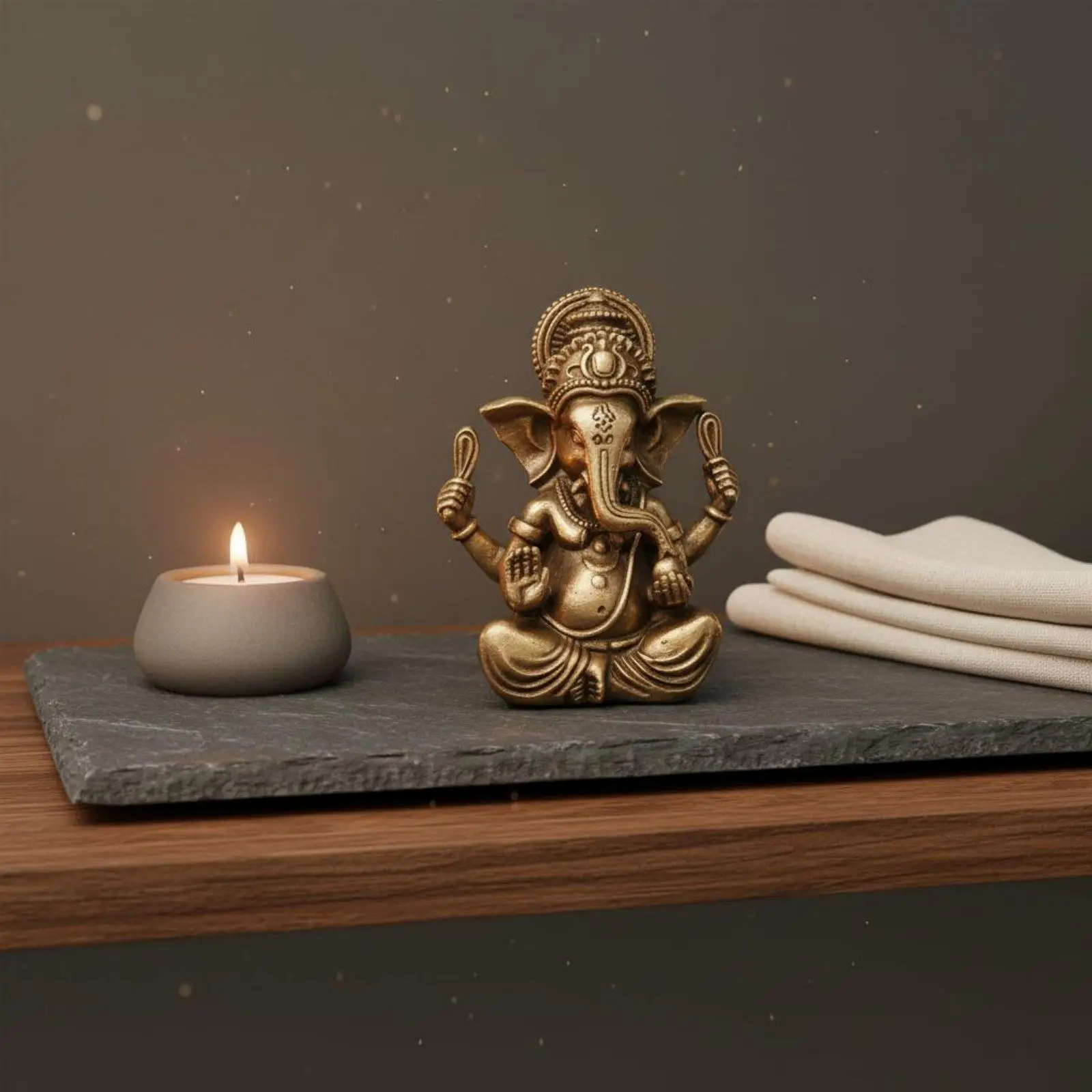 Hindu Deity Ganesha Figurine Decorative Buddha Statue for Bookshelf Temple Car Ornament - view 3