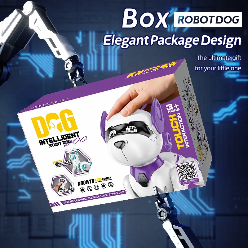 Chien Robot intelligent multifonctionnel pour enfants, animal de compagnie RC Programmable interactif tactile avec cascades électriques, meilleur jouet cadeau