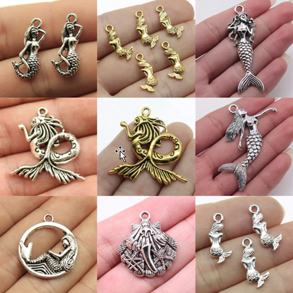 Bulk Charms For Jewelry Making Kit Pendant Diy Jewelry Accessories Mermaid Charms