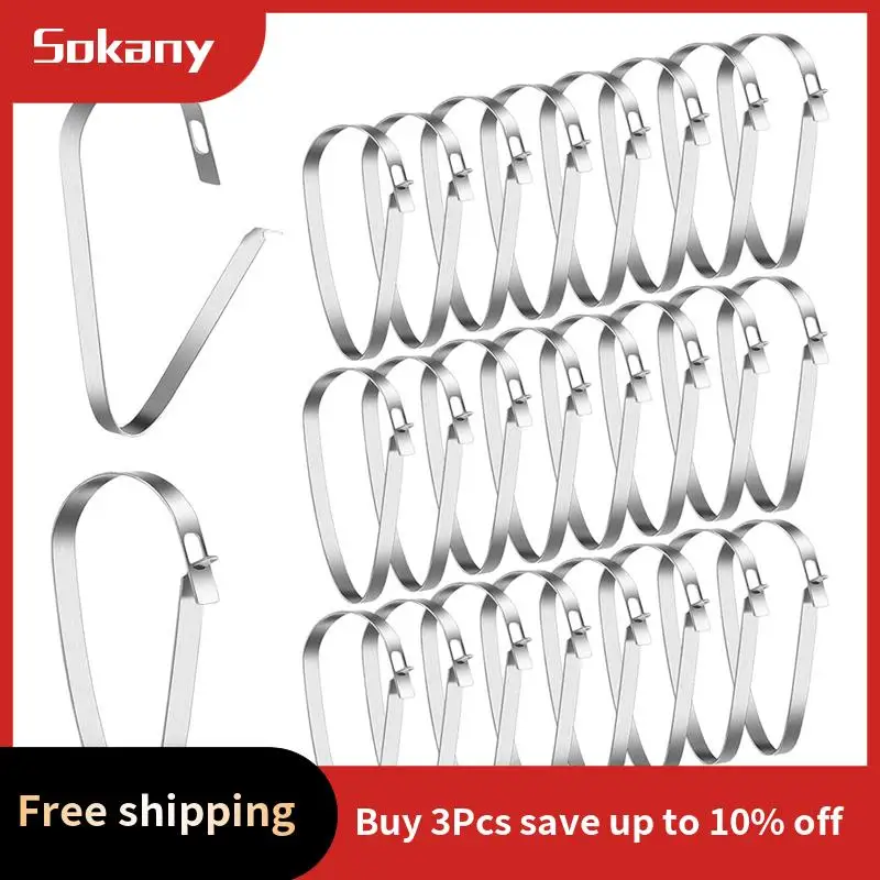 

A59E-30 Pcs Real Estate Sign Rider Clips Hanging Stainless Steel Sign Rider Clips For Hanging Posts Open House Plaque