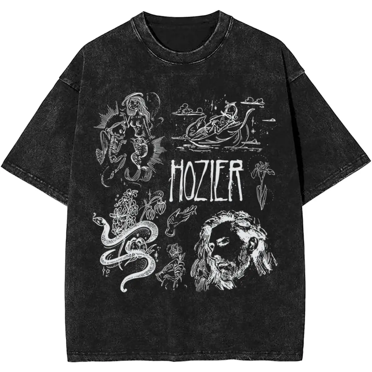 2024 Hozier Vintage 90s Hozier Unreal Unearth Tour 2024 Washed Shirt Outfit Oversize T-Shirts concert for Men Women Tee