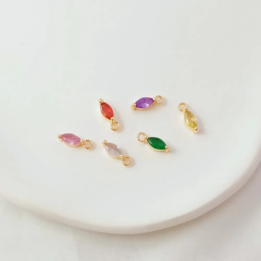 قلادة من الزركون المرصعة بالذهب عيار 14 قيراط، سوار مصنوع يدويًا، قلادة، إكسسوار، أقراط