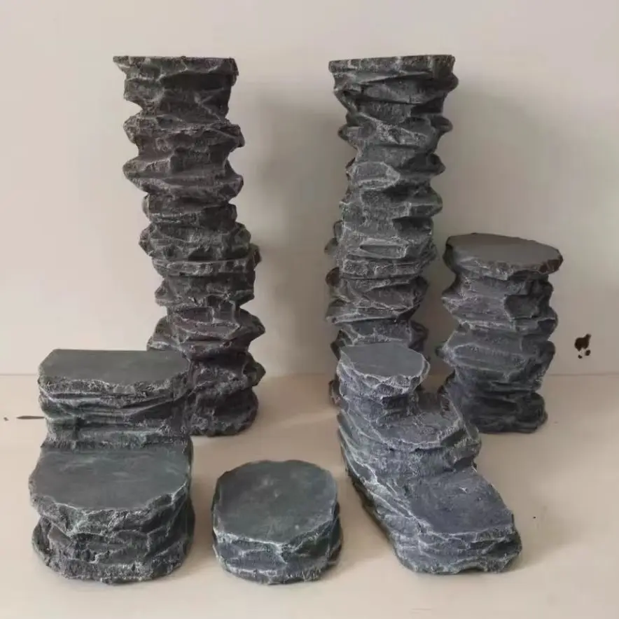 Simulation Rock Figure Display Base Stone Pillar Step Platform Custom Size For Dragon Ball Saint Seiya Anime Model Riser Stand