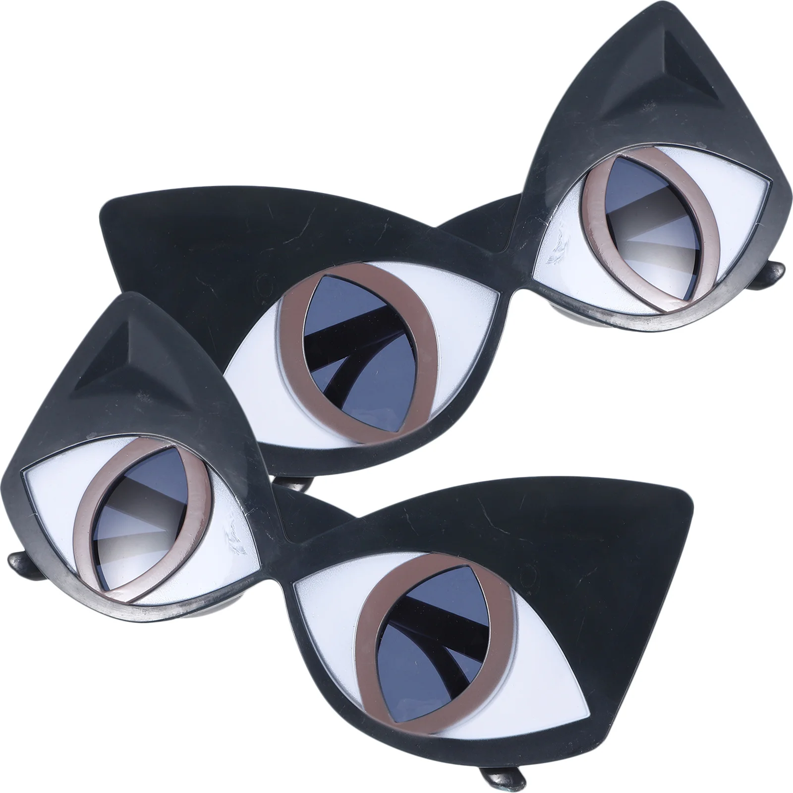 แว่นกันแดดทรงแคทอาย 2 คู่ ดีไซน์ตามหลักสรีรศาสตร์ อุปกรณ์ประกอบฉากสำหรับงานปาร์ตี้ ขนาดใหญ่ น่ารัก ตลก ทันสมัย แว่นตาแฟชั่นสำหรับถ่ายรูป