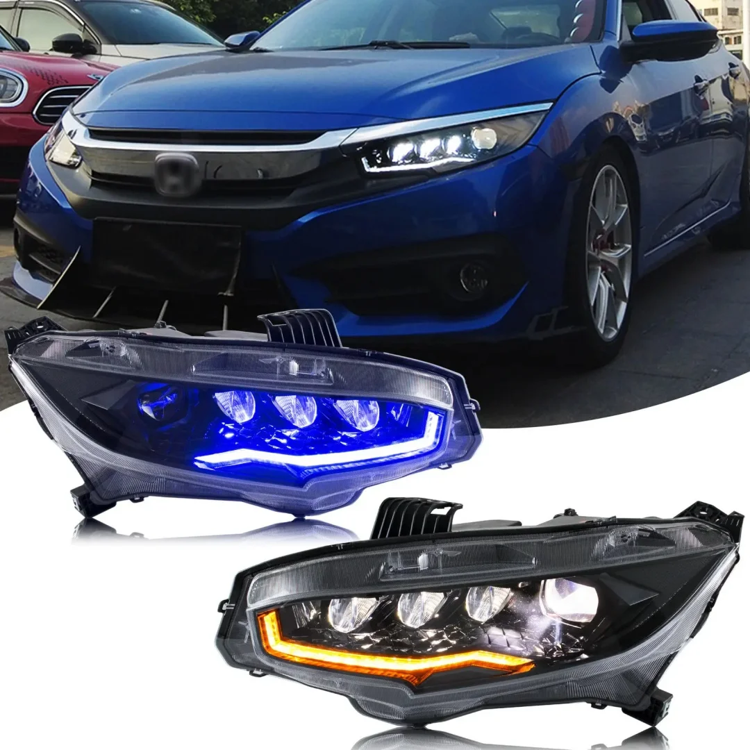 

LED Headlights for Honda Civic 10Th Gen 2016-2021 Sequential Front Lamp Assembly