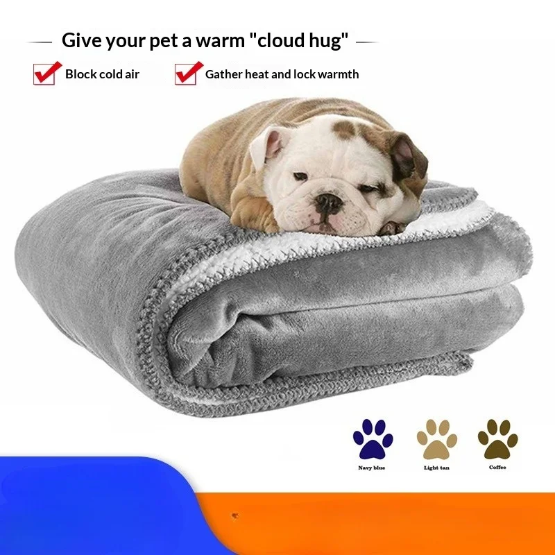 

Водонепроницаемое одеяло из шерпа для домашних животных — всесезонный двусторонний флисовый коврик для собак и кошек, мягкий моющийся коврик для ящика, кровати, дивана