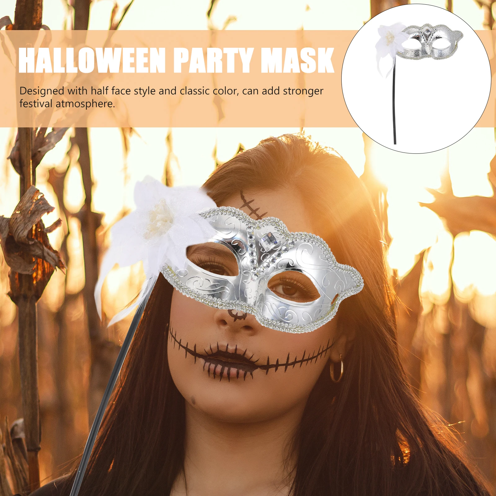 

Halloween Mask Miss Cosplay Party Plastic Masquerade Ball Decorative Masks