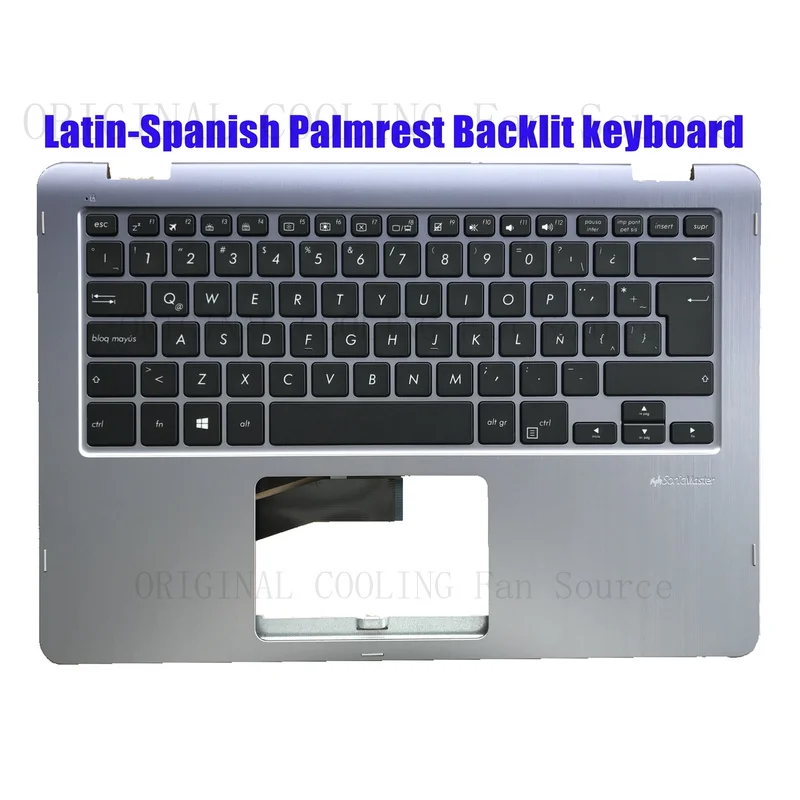 R+  FOR Latin-Spanish Palmrest Backlit keyboard for Asus TP410U TP410UA TP410UF TP410UR
