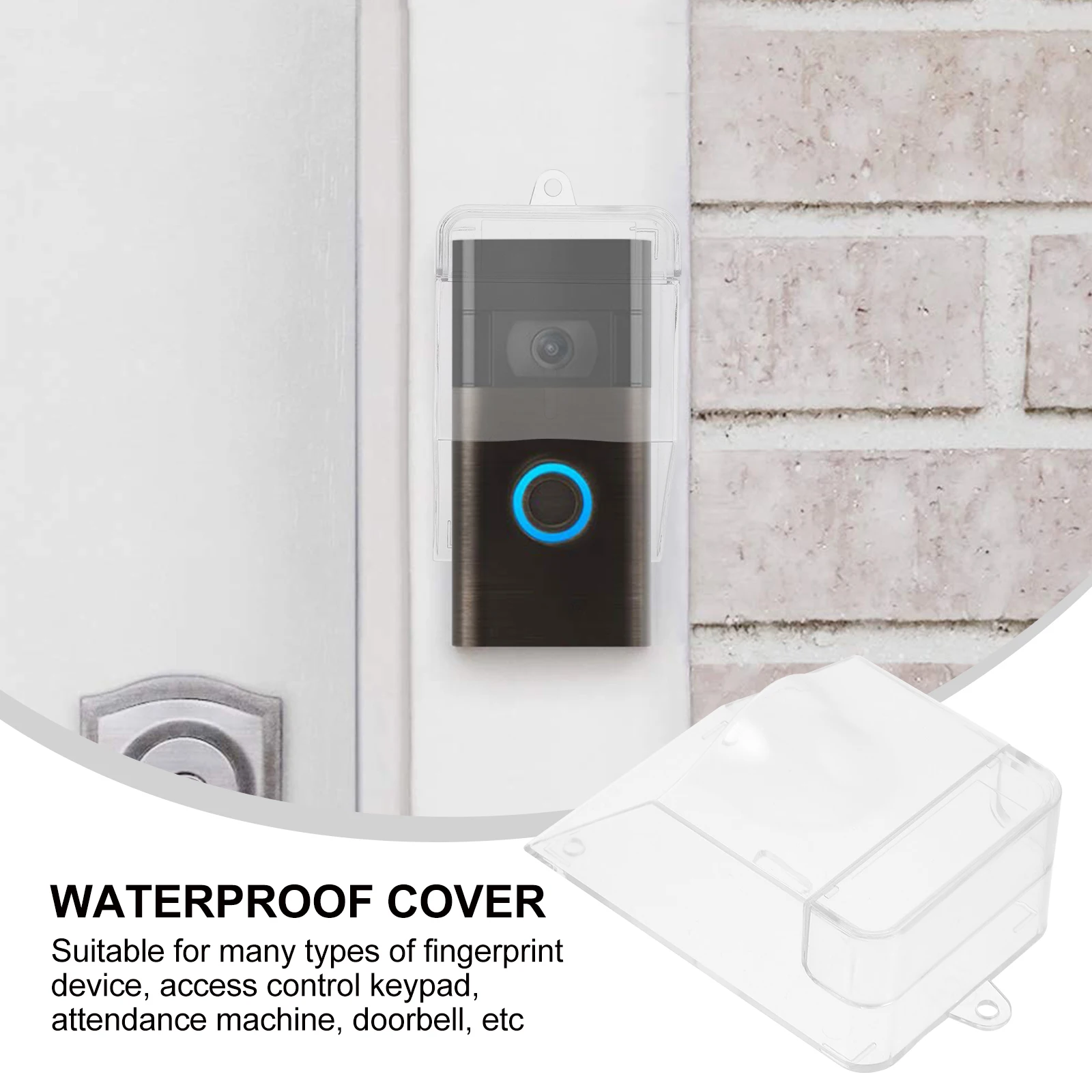 

Strong and Sturdy Outdoor Waterproof Doorbell Cover with Transparent Rainproof Feature