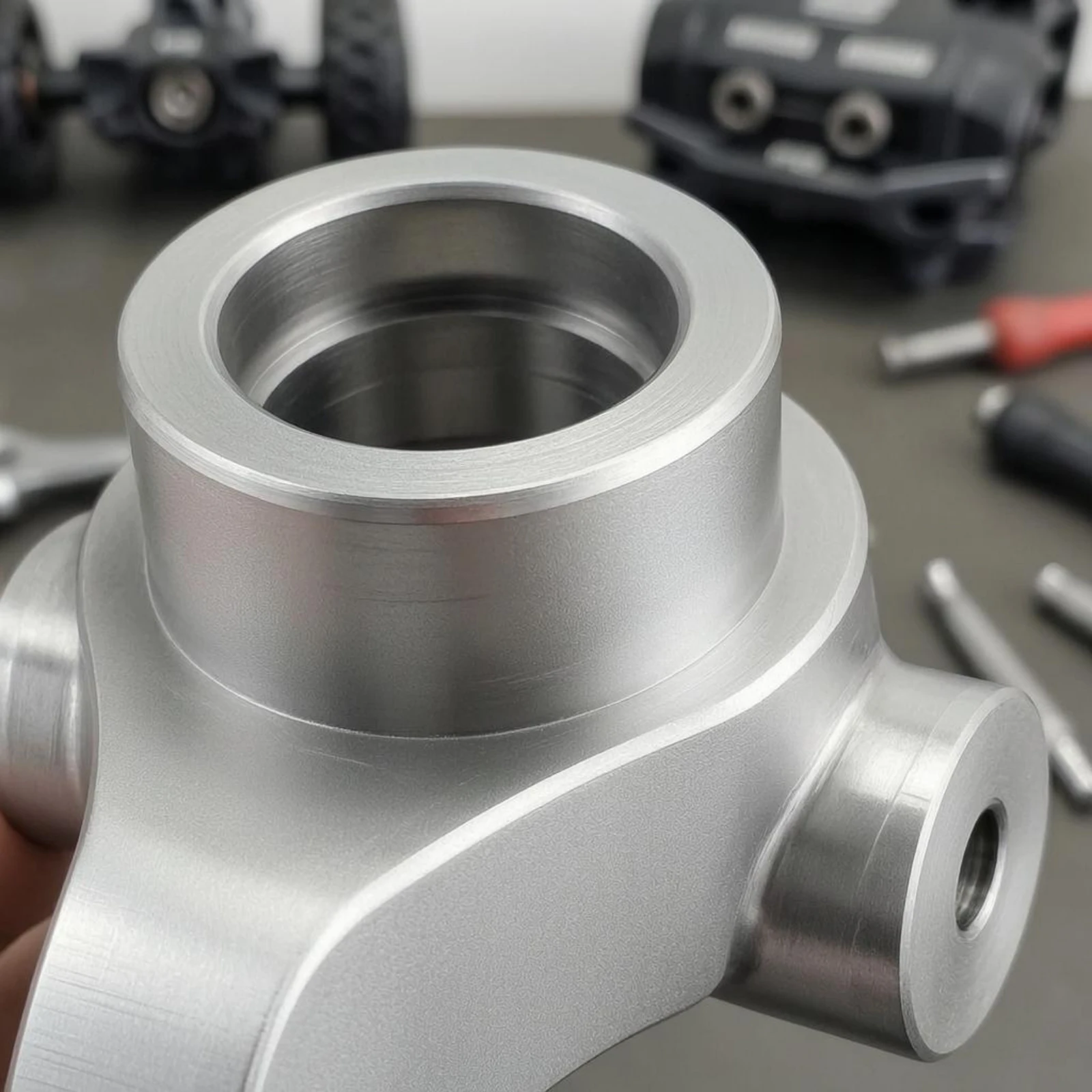 

Front Steering Cup CNC Machined Aluminum Steering Cup Model Vehicle Hardware Smooth Rotation Easy to Install