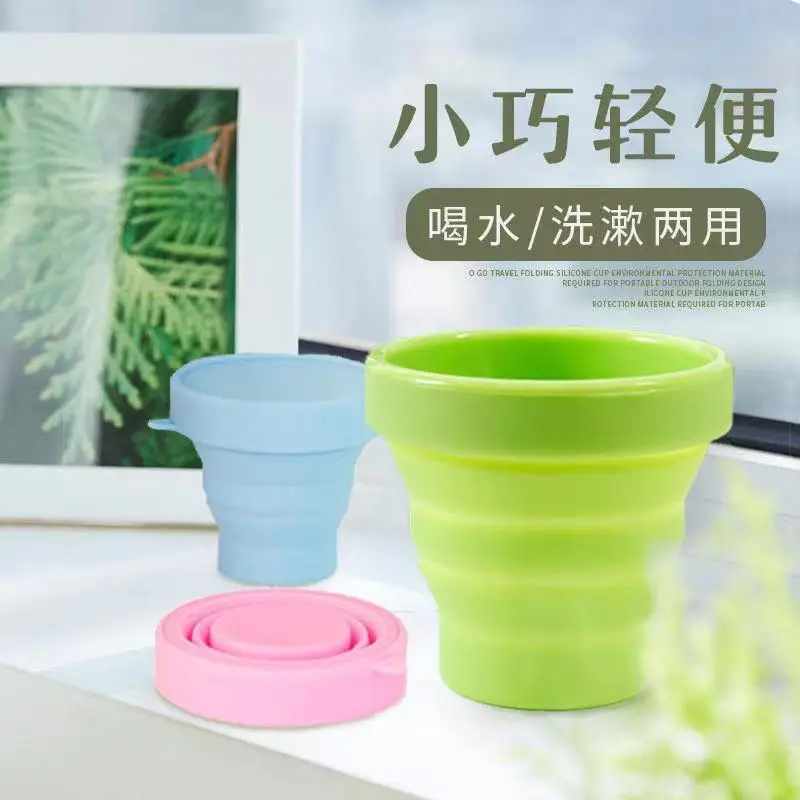 2022 New Folding Cups 1000ml BPA FREE Food Grade Water Cup Travel Silicone Retractable Coloured Portable Outdoor Coffee Handcup