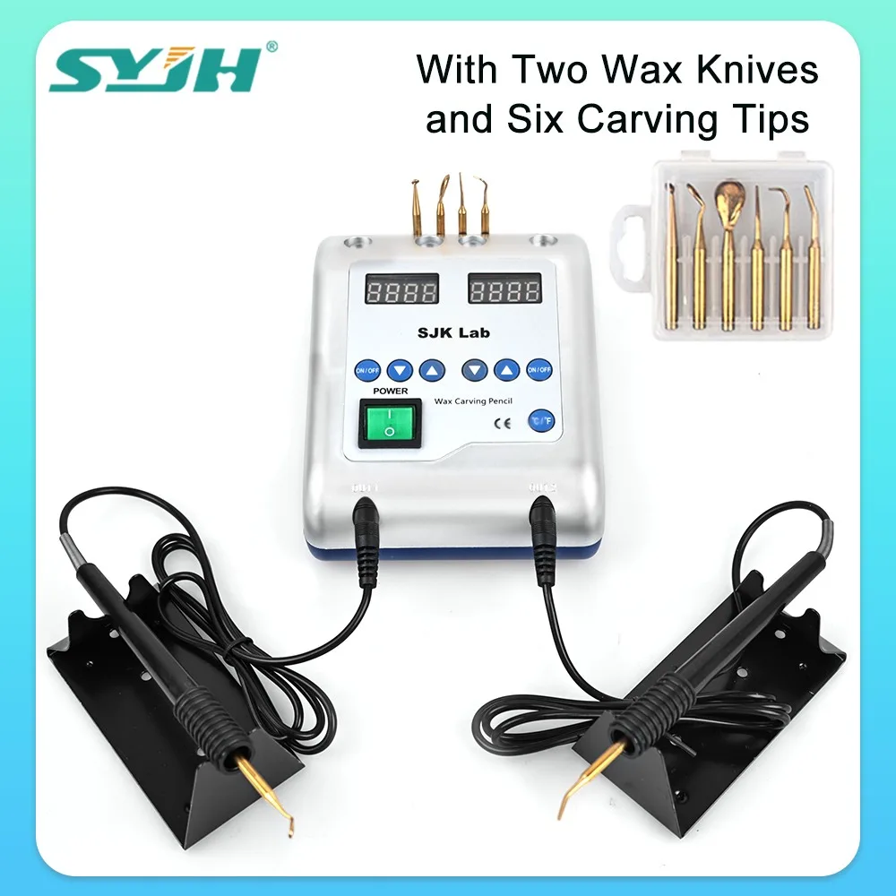 

Двойная ручка SYJH с 6-насадками для воска, стоматологический электрический нож для резьбы по воску, нож для воска, стоматологический электрический набор для ухода за воском, лабораторный инструмент