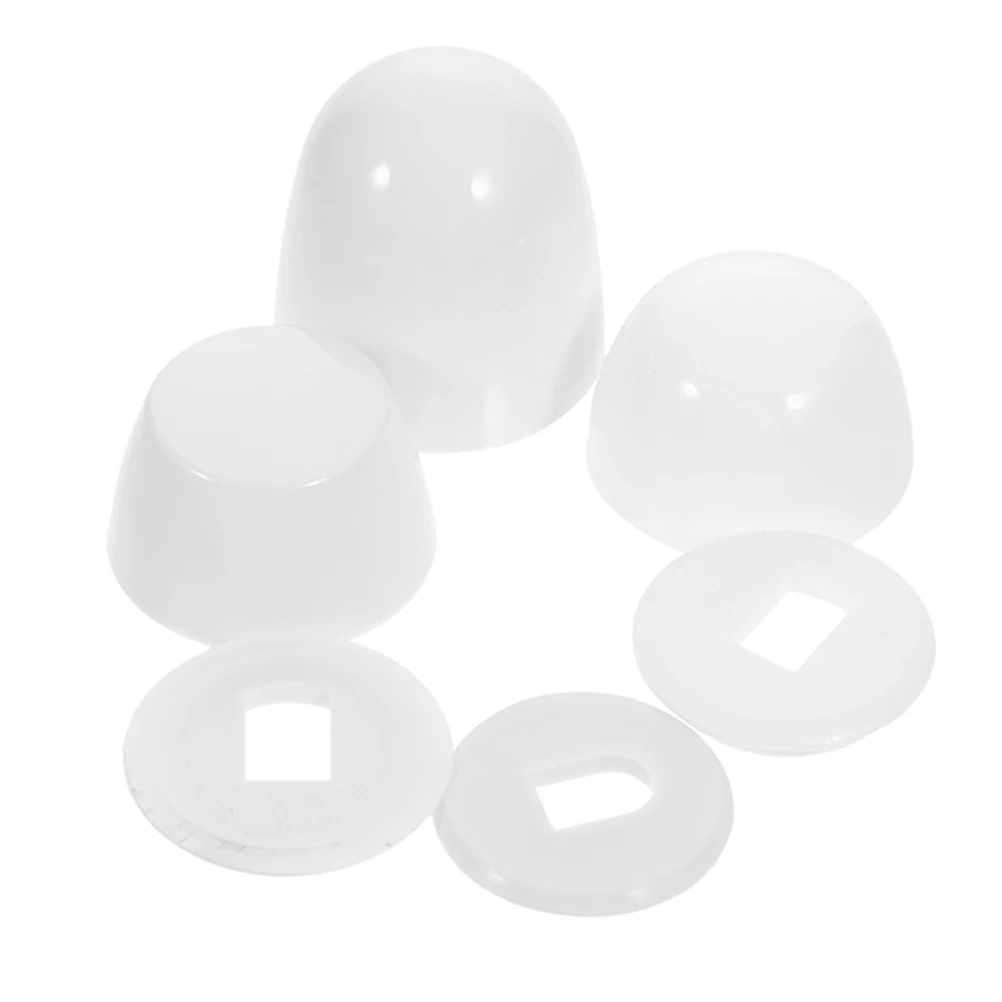 

3pcs Toilet Bolt Covers Decorative Abs White Bowl Caps Base Hat Tall Tank Screws Long Universal Fit Bathroom Accessories