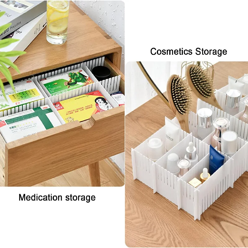 5Pcs Drawer Dividers,Adjustable Divider Drawer, Drawer Organiser System, Drawer Divider for Cupboard, Underwear, Socks