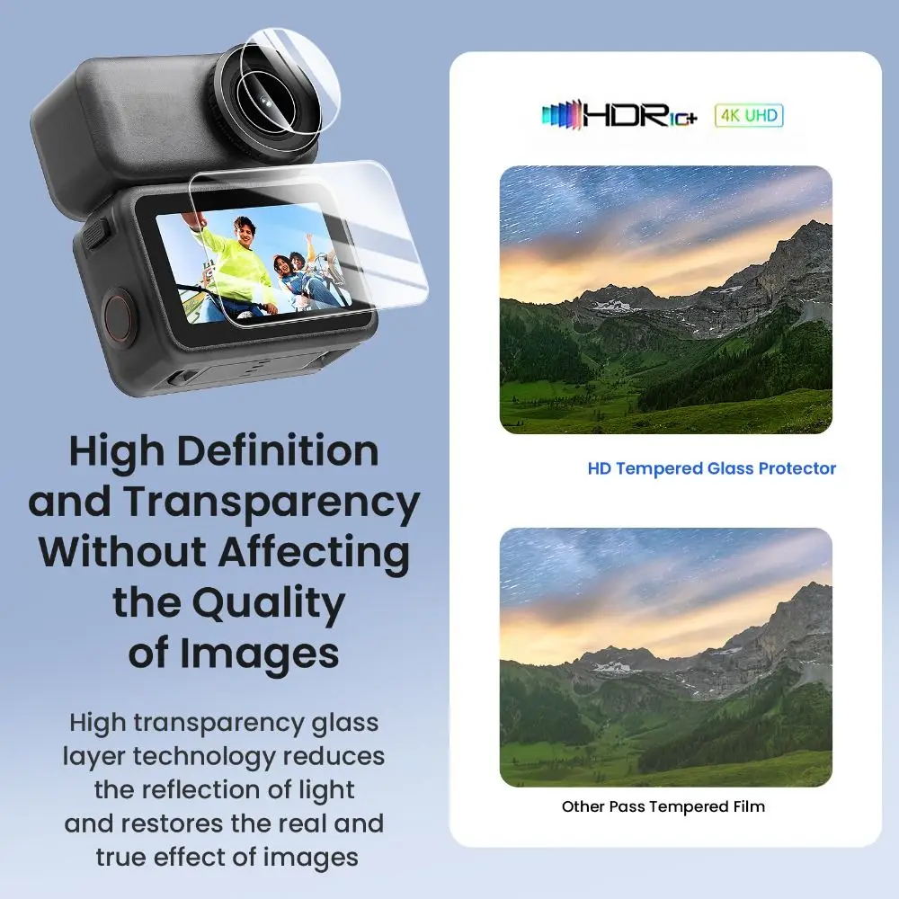 Tempered Glass Screen Protector Anti-scratch Ultra-HD Lens Film 9H Protective Films for DJI Osmo Nano Action Camera Accessories