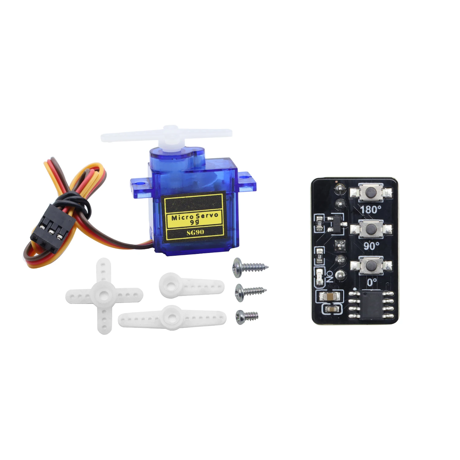 1 módulo de prueba de ángulo de servomotor + 1 servomotor SG90 de 180 grados para Robot Arduino componentes electrónicos DIY