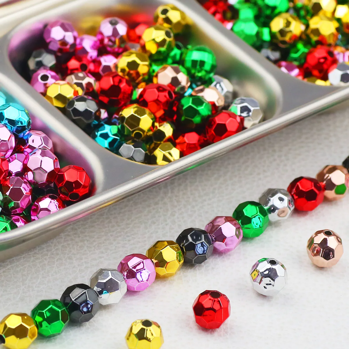 10mm Acryl Facettierte Perlen Verschiedene Farben Handgemachte DIY Schmuck Machen Lose Perlen Armband Halskette Zubehör