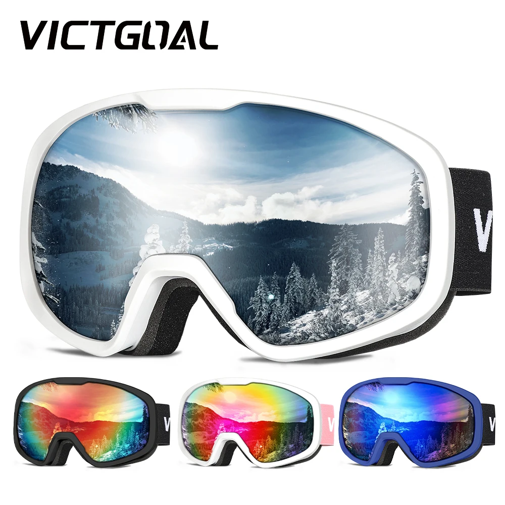 VICTGOAL Men's Ski Goggles Anti-fog Women Sports Skiing Snowboard Skateboard Motorcycle Snow Helmet Winter Safety Accessories