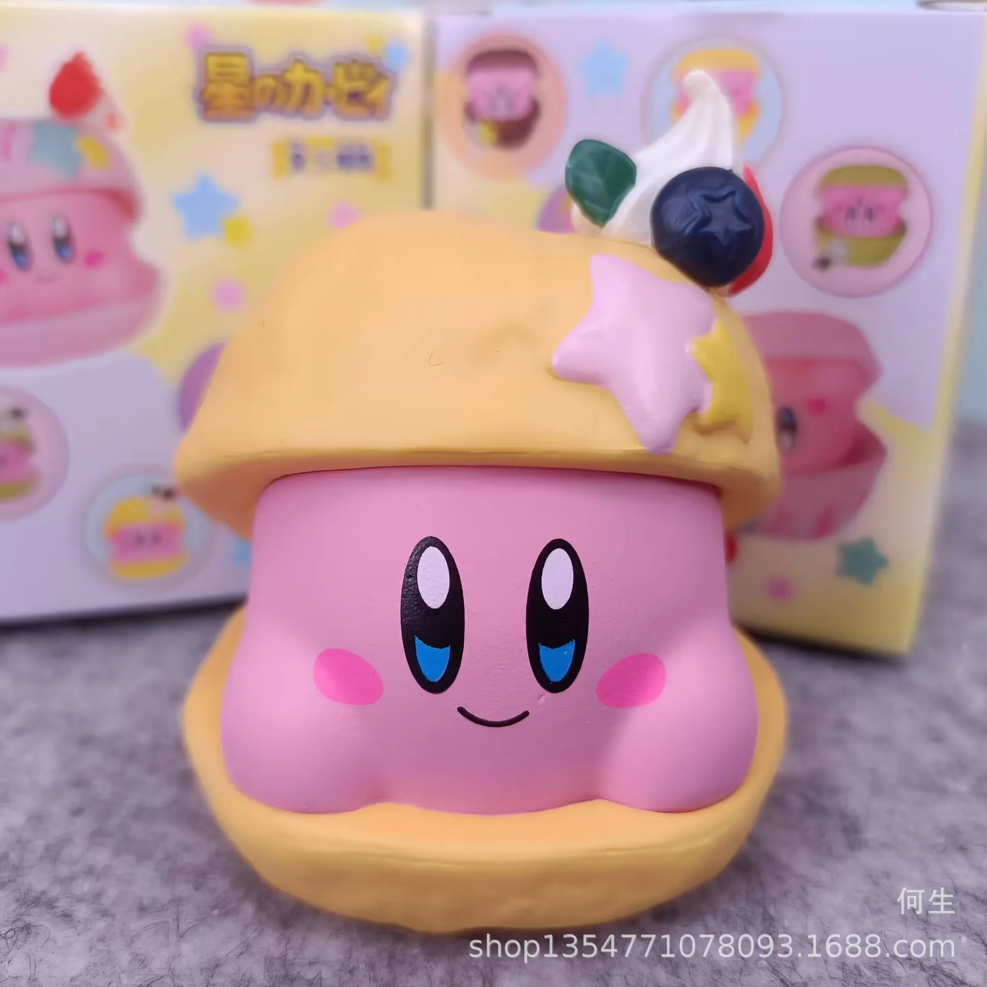 5 stks/set Anime Kirby q-versie kawaii Action Figure PVC Model Speelgoed Sleutelhanger Bureau Decor Taart ornament Collectible Gift boxed