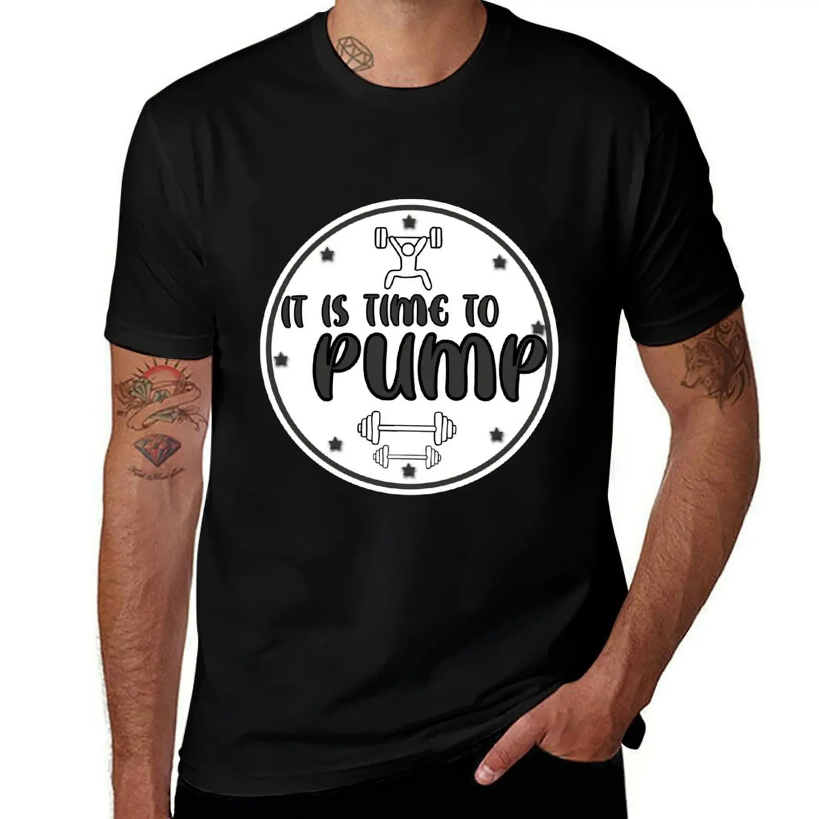 

it is time to pump! motivational workout bodypump logo. - dark grey T-Shirt t shirts for man graphic vintage T-Shirt