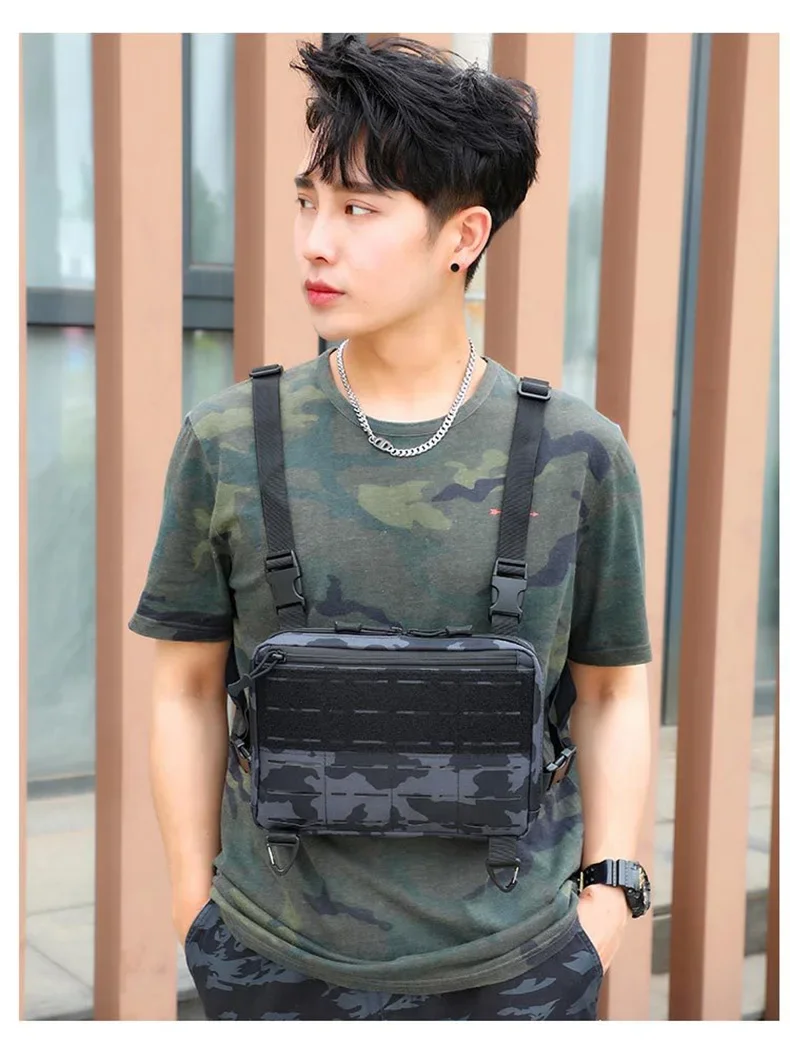 2024 NEW Chest Bag Men's Functional Vest Bags Survival CAMO Molle System Kit bag Backpack Locomotive Backpacks 가방 bolsos hombre