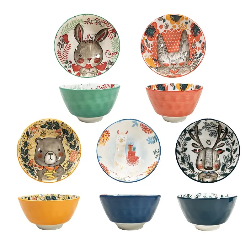 

BLOWFISH FUGU Nordic Bowl Set - Character Rice Bowl, Mixed Colors - 5 Pieces, 1 Set - Air/Hospitality