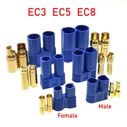 DC500V 25/40/100A EC3 EC5 EC8 Battery Connector Set Male Female Gold Plated Banana Plug For RC ESC LIPO Battery/Motor Connector