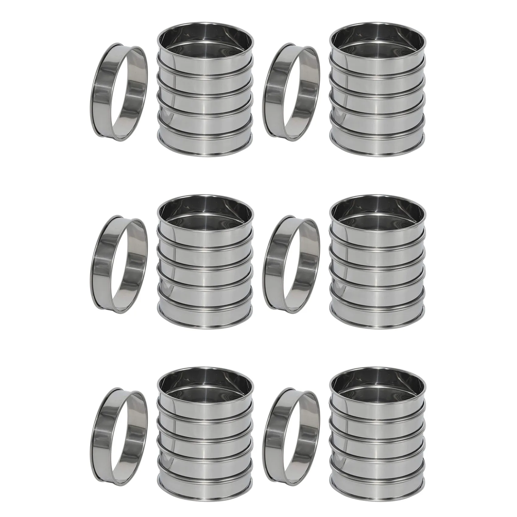 

Набор из 36 форм для английских маффинов диаметром 4 дюйма, двойные, из нержавеющей стали, для крепов, тарталеток, круглые